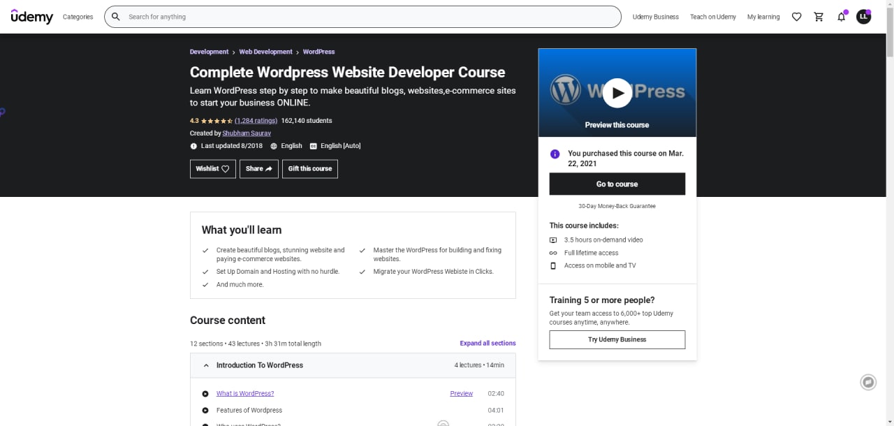 Complete Wordpress Website Developer Course
-GB