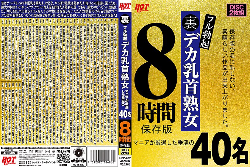 HEZ-482 里フル勃起デカ乳首熟女 マニアが厳选した垂涎の40名8时间保存版